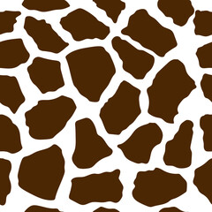 Giraffe print skin abstract seamless pattern for printing, cutting, surface textures and crafts. Abstract wild animal Giraffe brown spots on white background for fashion print design, web.