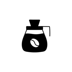 coffee drip glass icon  in solid black flat shape glyph icon, isolated on white background 