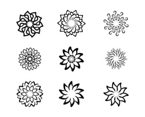 Obraz premium Beautiful flower petal icon collections. vector hand drawing art