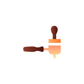 recommend clip art: coffee portafilter icon in gradient color, isolated on white 