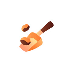 Bean scoop icon in gradient color, isolated on white 
