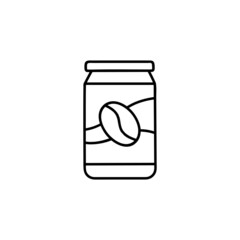 Coffee cans icon in flat black line style, isolated on white 