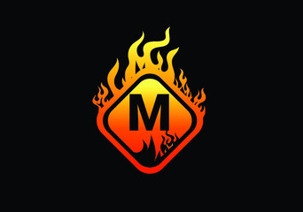 Fire M Letter Logo And Icon Design Template