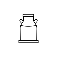 milk tank icon  in flat black line style, isolated on white 