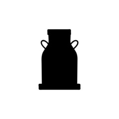 milk tank icon in solid black flat shape glyph icon, isolated on white background 