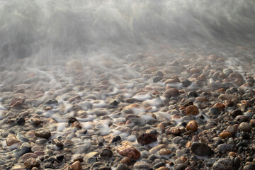 Pebbles on the beach shore