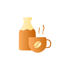 coffee and milk Bottle icon in gradient color, isolated on white 