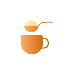 coffee and sugar icon in gradient color, isolated on white 