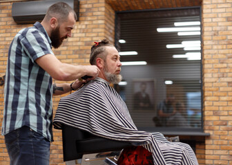 Men in Barber shop