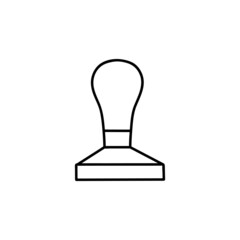 Bean tamper icon  in flat black line style, isolated on white 