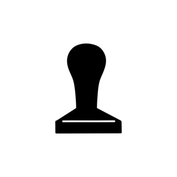 recommend clip art: Bean tamper icon in solid black flat shape glyph icon, isolated on white background 