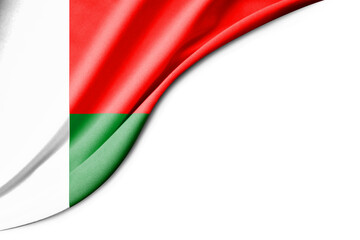 Madagascar flag. 3d illustration. with white background space for text.