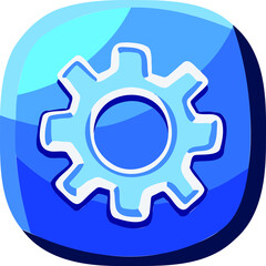Vector blue blue setting icon symbol, edit menu