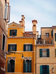 Yellow Roman building façades