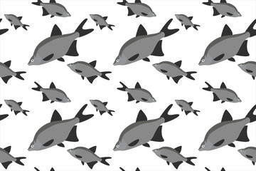 A fish. Seamless pattern with river fish. Suitable for wallpapers, web pages backgrounds, surface textures, textiles.