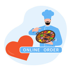 Online Order Grill Food BBQ Restaurant Menu Chef