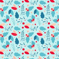 Hand drawn christmas pattern design background. Vector.
