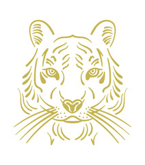 Tiger. Symbol of the year 2022. Illustration for cutting and printing