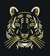 Tiger. Symbol of the year 2022. Illustration for cutting and printing