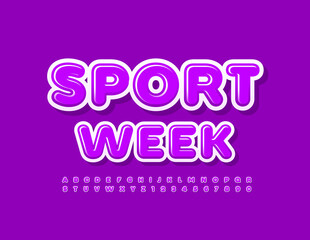 Vector trendy Sign Sport Week. Bright Glossy Font. Artistic Alphabet Letters and Numbers set