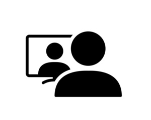 Online conference, webinar icon. Video call, discussion, online learning, Illustration vector