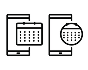 Mobile phone calendar  icon. Illustration vector