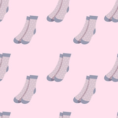 Socks seamless pattern. Vector cartoon pattern.