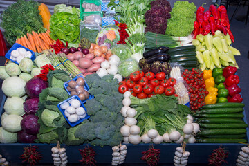 Assortment of vegetables for healthy eating. Seasonal harvest various vegetables