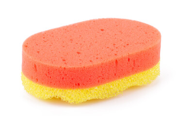 bath sponge isolated on white background close up