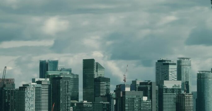 Establishing shot of the Toronto skyline.