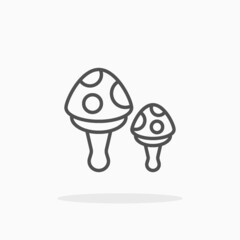 Mushroom icon. Editable Stroke and pixel perfect. Outline style. Vector illustration. Enjoy this icon for your project.