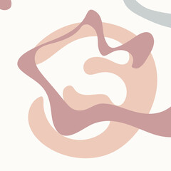 Abstract background image with rounded zigzag shapes in muted tones. Vector illustration for print, postcard, poster, interior, textile.