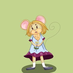 little Princess mouse with nice flower
