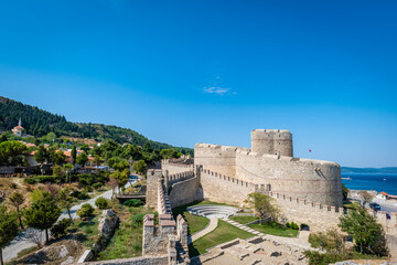Fototapeta premium Kilitbahir Castle (Kilitbahir Kalesi) a fortress on the west side of the Dardanelles, opposite the city of Çanakkale. The castle in 1463.