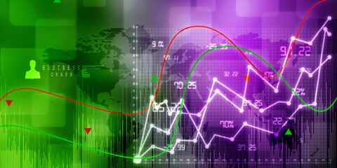 Obraz premium 2d rendering Stock market online business concept. business Graph 