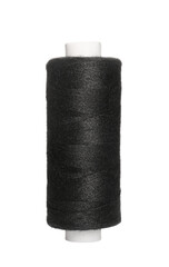 Spool of black sewing thread isolated on white