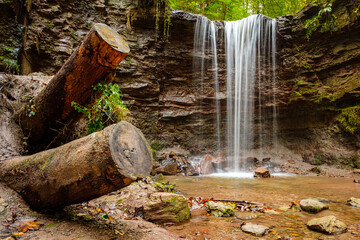 Waterfall stream cascade in german forest