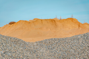 piles of rubble and sand