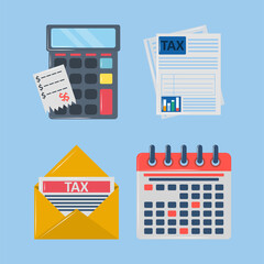 tax calculation icons set