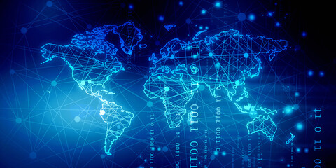 2d illustration world map abstract background
