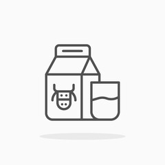 Milk icon. Editable Stroke and pixel perfect. Outline style. Vector illustration. Enjoy this icon for your project.