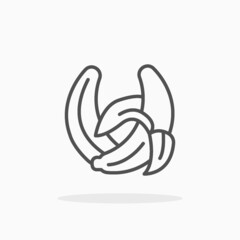 Obraz premium Banana icon. Editable Stroke and pixel perfect. Outline style. Vector illustration. Enjoy this icon for your project.