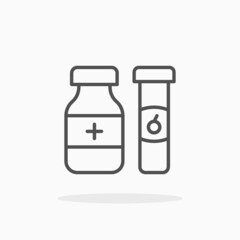 Medicine and Vitamin icon. Editable Stroke and pixel perfect. Outline style. Vector illustration. Enjoy this icon for your project.