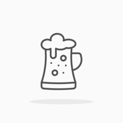 Beer icon. Editable Stroke and pixel perfect. Outline style. Vector illustration. Enjoy this icon for your project.