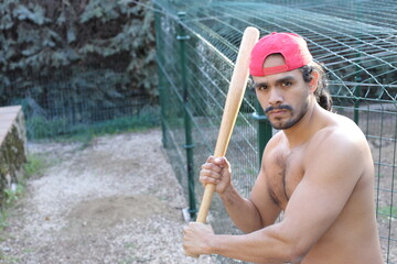Ethnic baseball player ready to hit