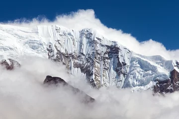 Papier Peint photo autocollant Makalu Nepal Himalayas mountains, white snowy rock face