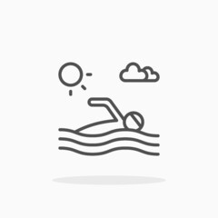 Swimming icon. Editable Stroke and pixel perfect. Outline style. Vector illustration. Enjoy this icon for your project.