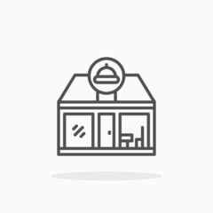 Restaurant icon. Editable Stroke and pixel perfect. Outline style. Vector illustration. Enjoy this icon for your project.