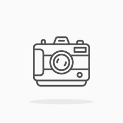 Camera Photo icon. Editable Stroke and pixel perfect. Outline style. Vector illustration. Enjoy this icon for your project.
