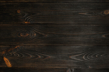Dark brown wooden boards. Textured wooden background. Wallpaper